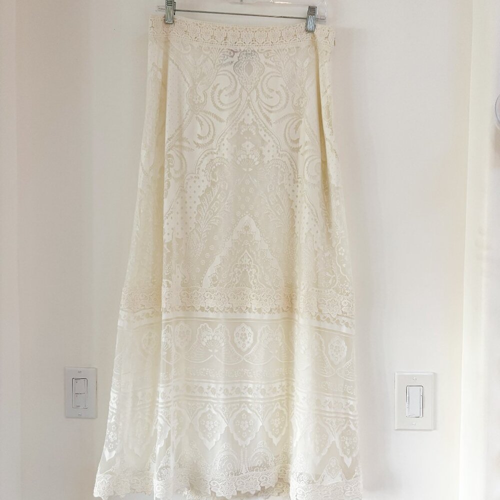 White Lace Skirt by Anthropologie